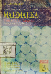 Image of PEGANGAN GURU, MATEMATIKA JILID 3 : berdasarkan kurikulum 1994